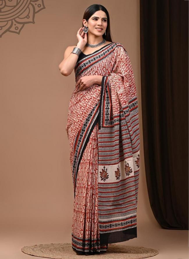 Cotton Mul Mul Multi Colour Casual Wear Printed Saree